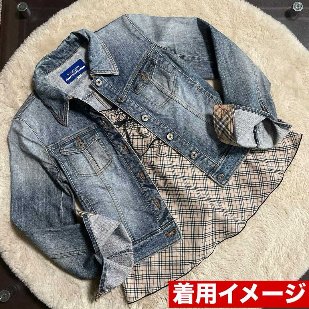 希少バーバリーブルーレーベルキャミソール　バーバリーノヴチェック　リボン y2k