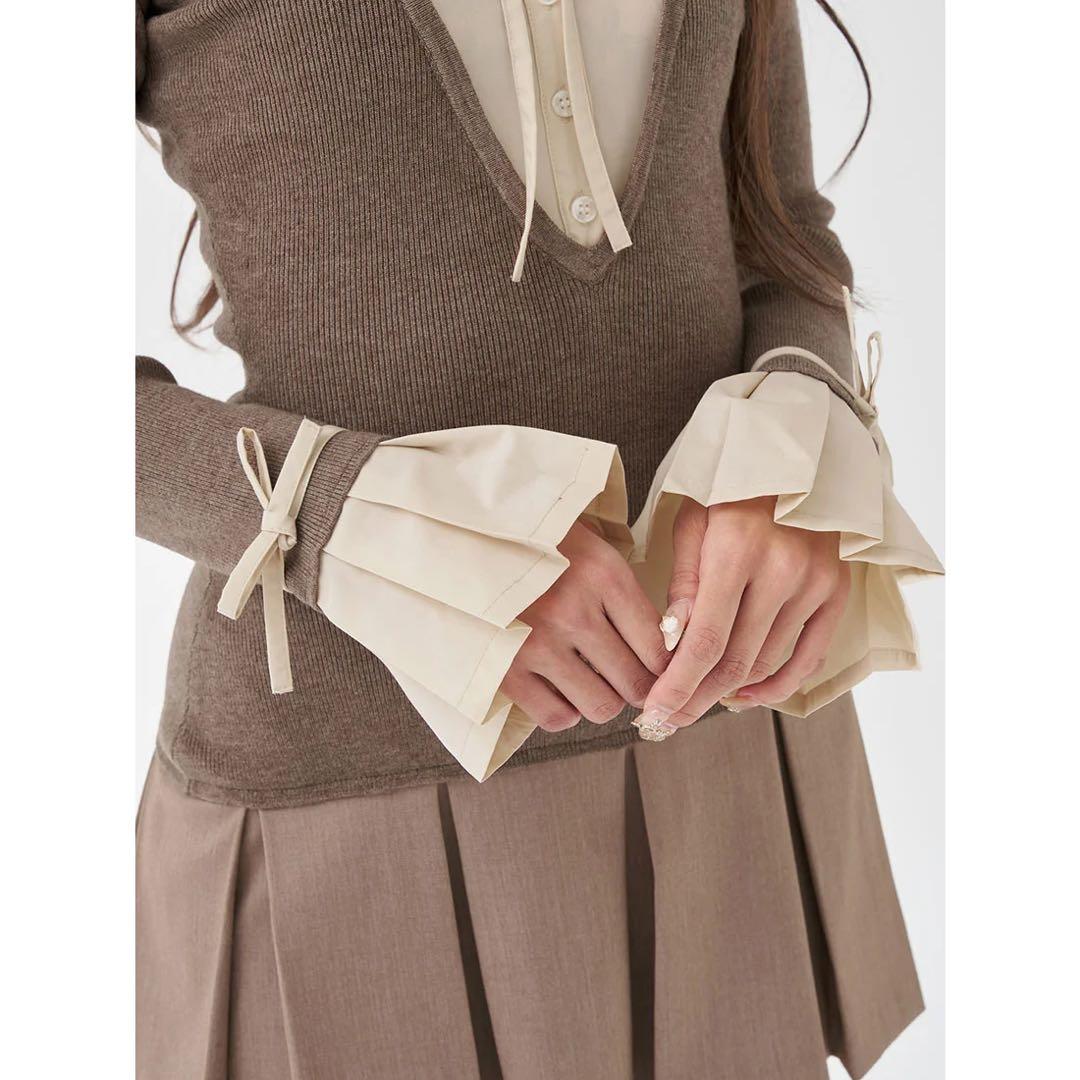 新品タグ付 ダーリッチ シャツドッキングプリーツミニワンピース ブラック フリー