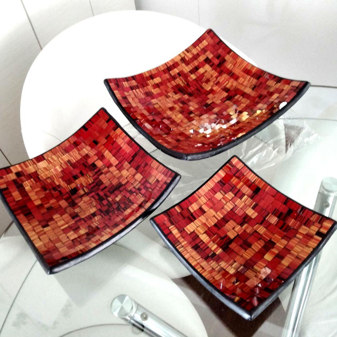 新品未使用❤美品❤バリ島 インテリア雑貨 バリ雑貨 飾り皿 3枚セット小物入れ