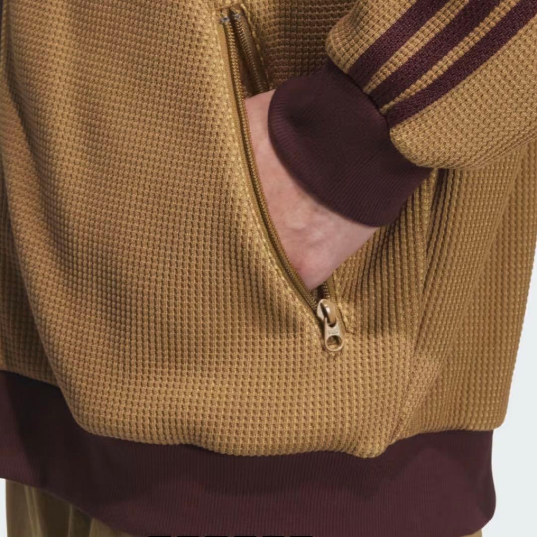 海外限定カラー2XL⭐️adidasワッフルニットトラックトップ ブラウン×マロン