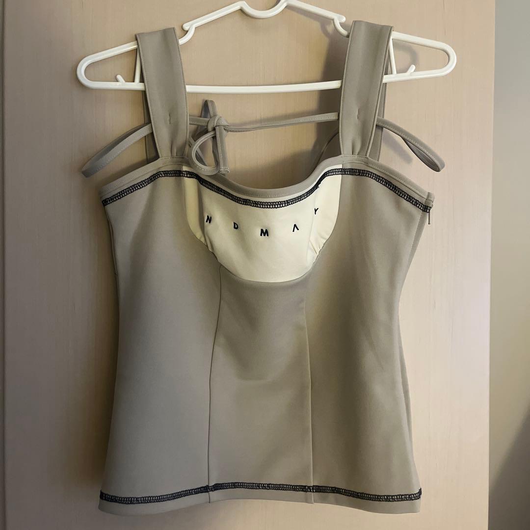 【当日発送】andmary Luca stitch tops beige