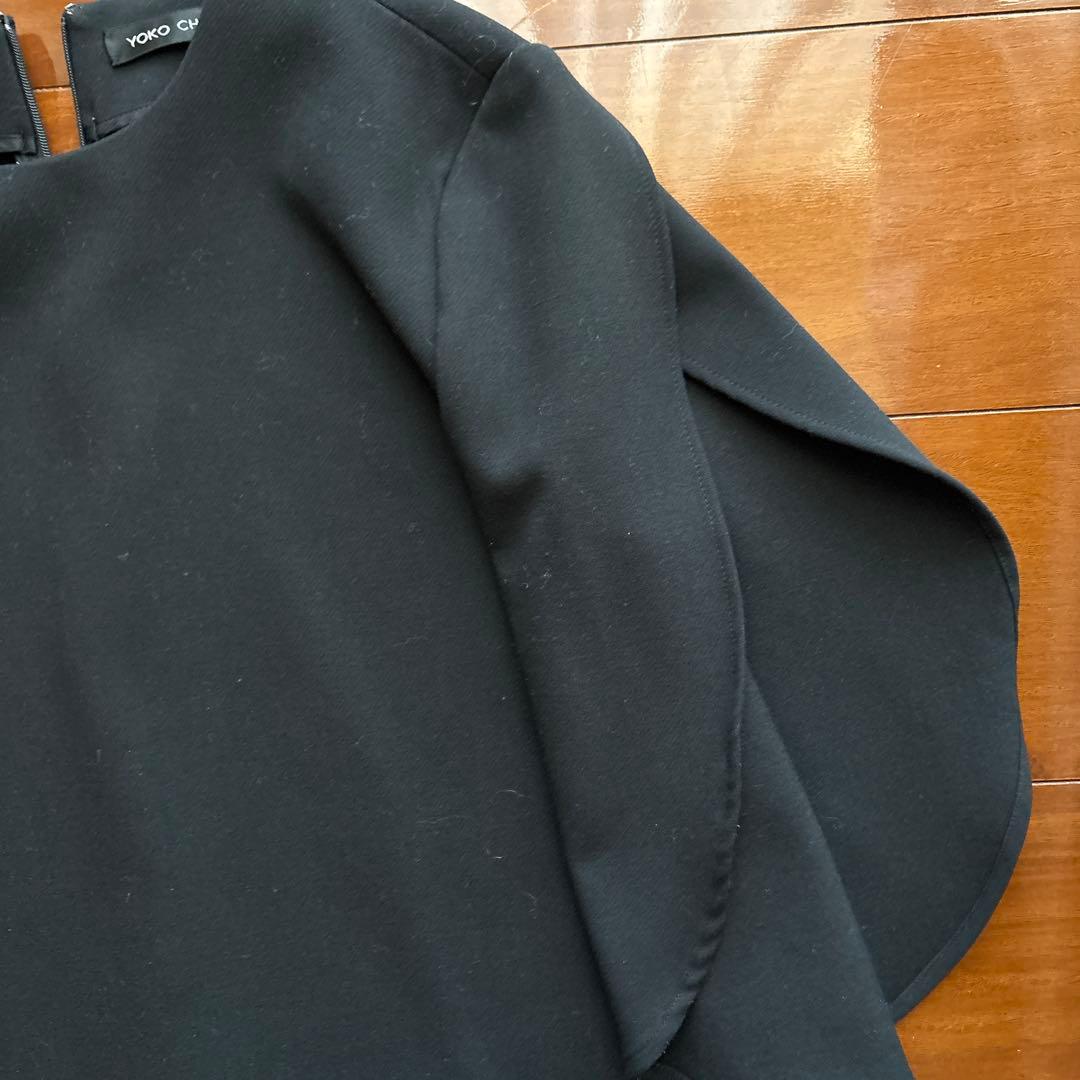YOKO CHAN ブラック七部袖ワンピース