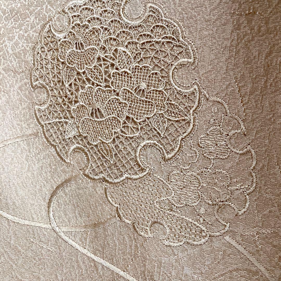 マスタード　色無地　着物　雪輪　紋なし　卒入学式　七五三　NO32 フルセット可