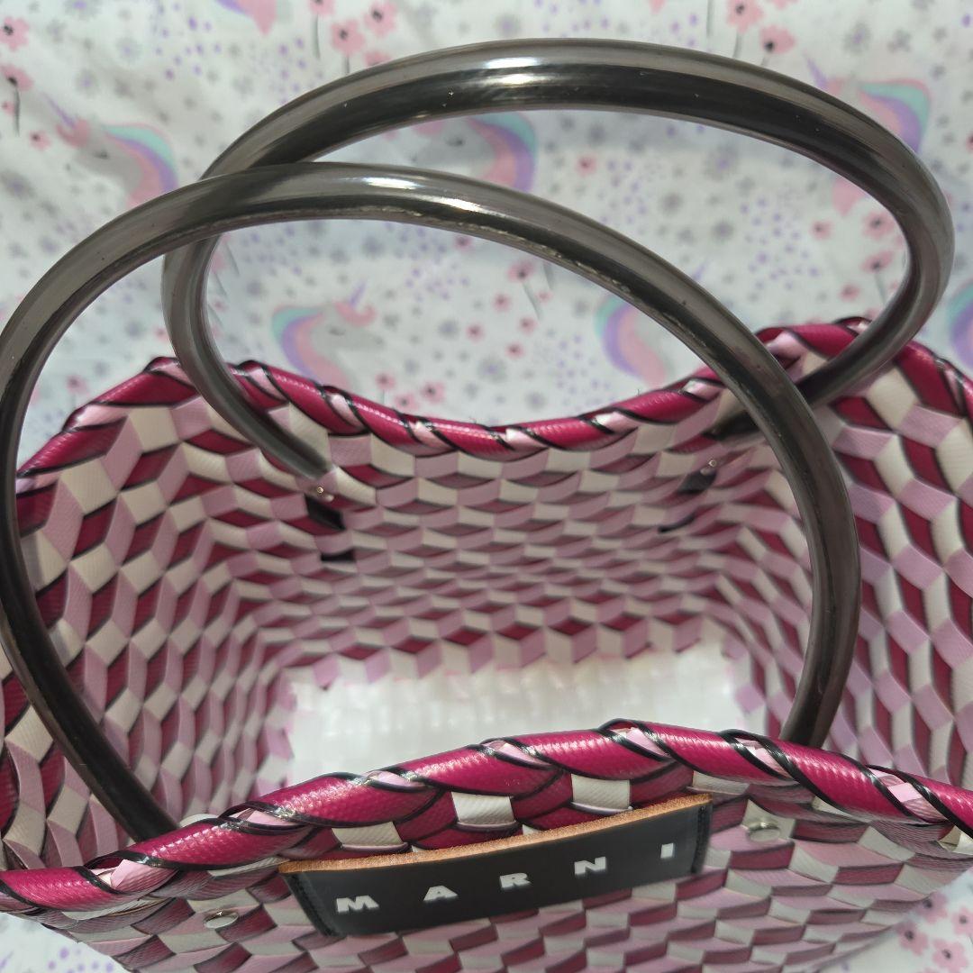 マルニ　マーケット　キューブウォーブン PVC　トートバッグ　ハンドバッグ