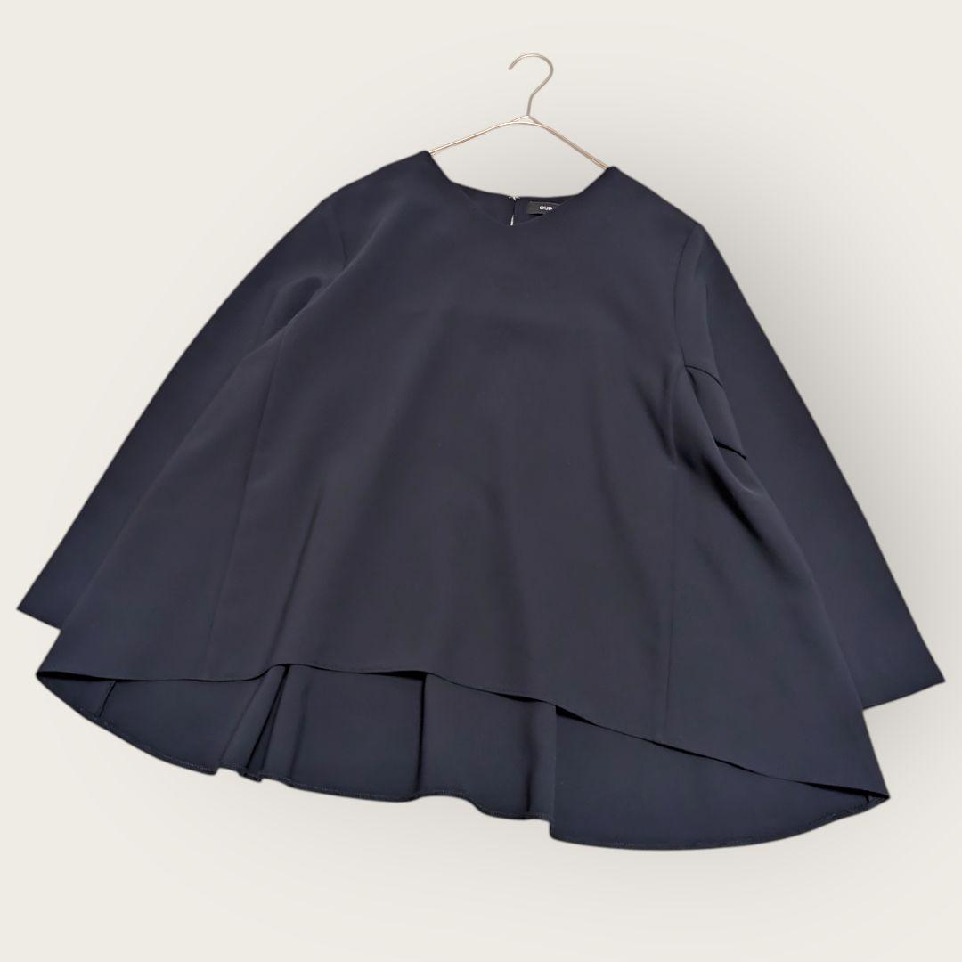 美品 OUR アワーホーム きれいめフレアプルオーバー ネイビー L