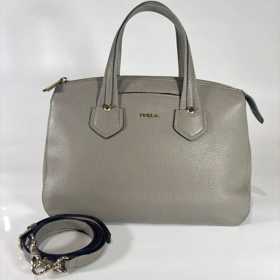 【極美品】 FURLA フルラ ジャダ 2WAY ショルダーバッグ グレージュ