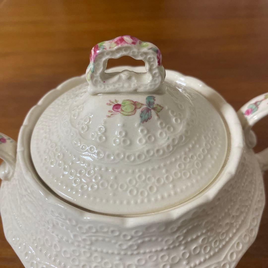 スポードジュエル　ビリングスレイローズ　蓋付きシュガーポット