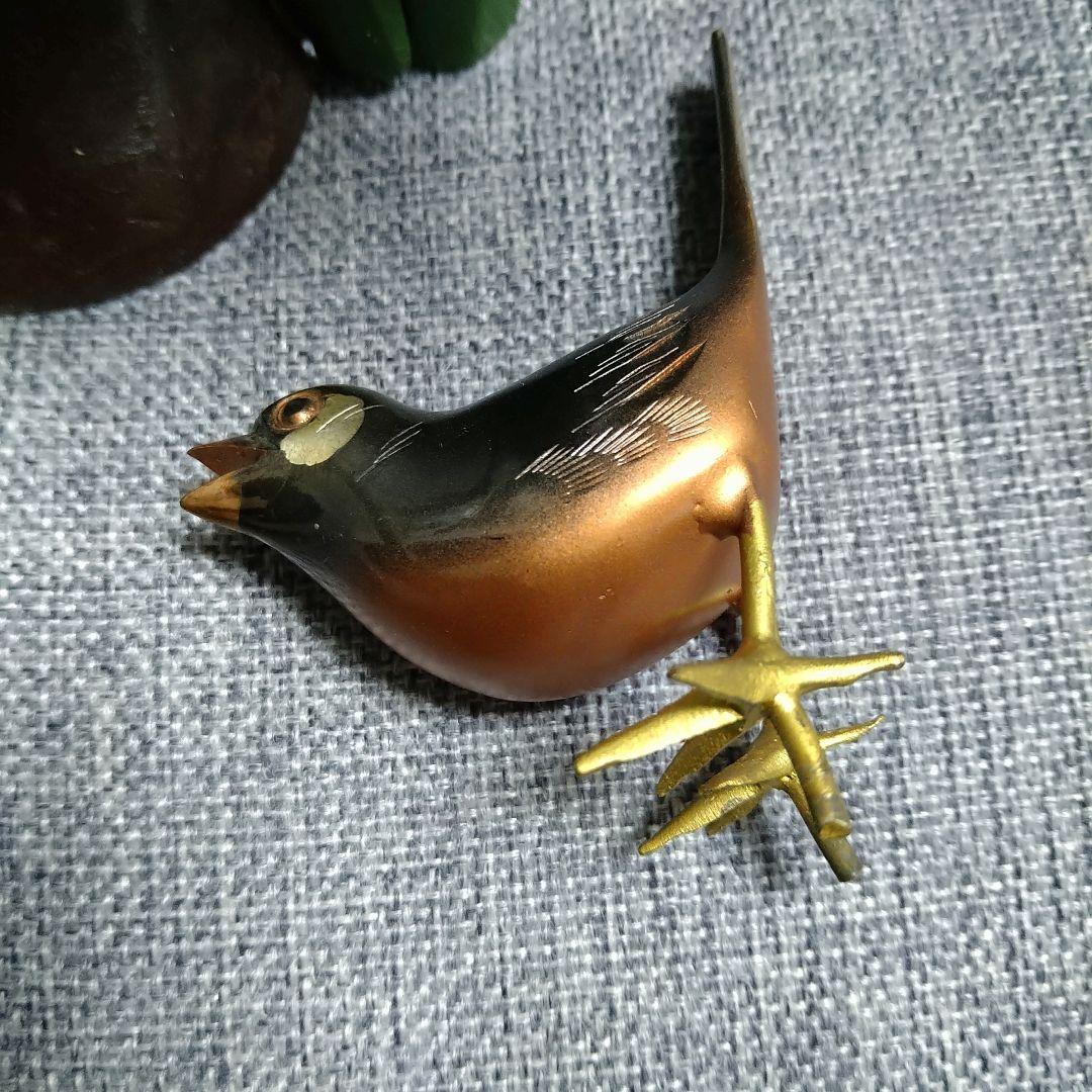 超激レア！！銅？真鍮製 鳥と枝の彫刻！春・夏・秋・冬セットです(⌒▽⌒)