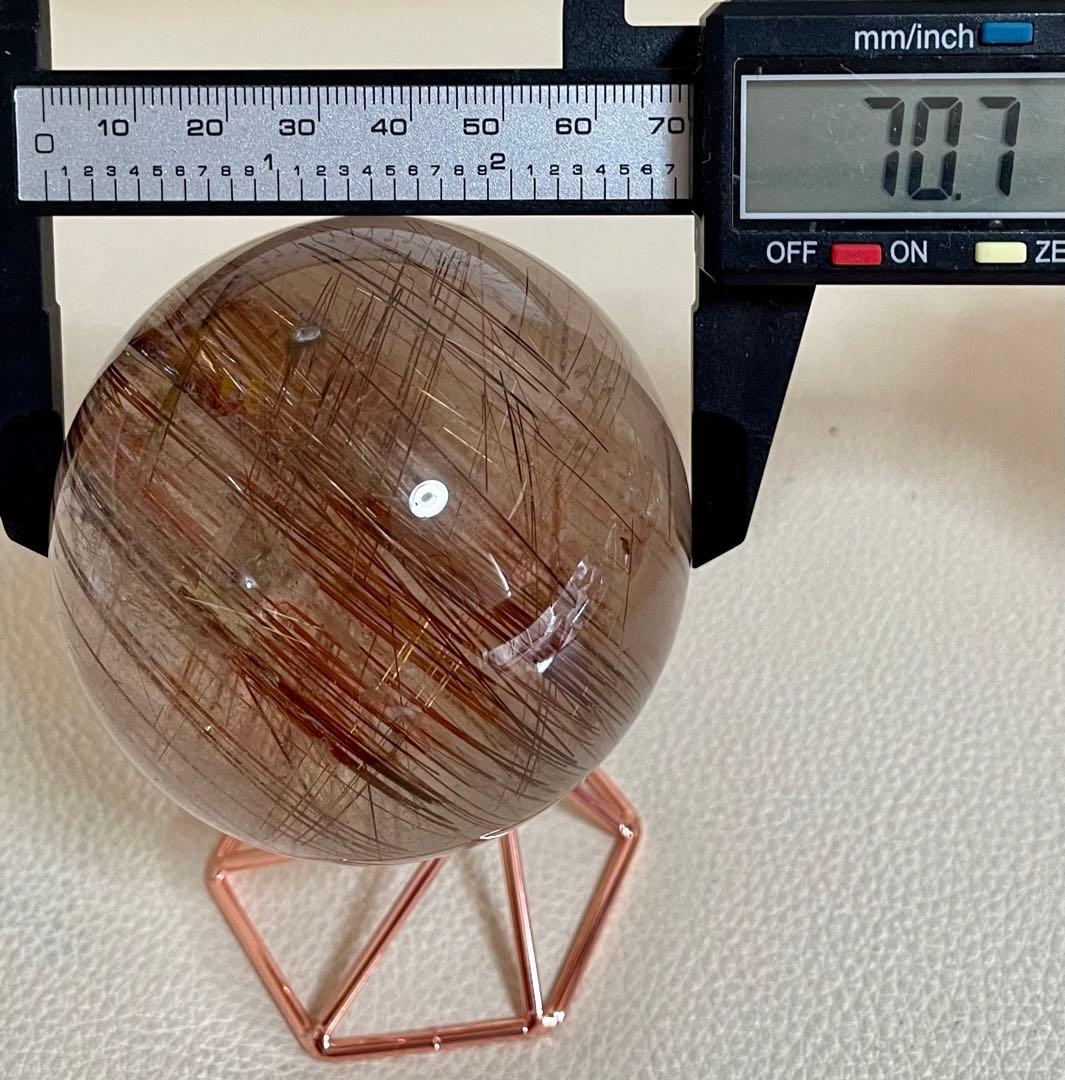 虹入コッパールチルクォーツ クリスタル 水晶スフィア 丸玉 レインボー アイリス