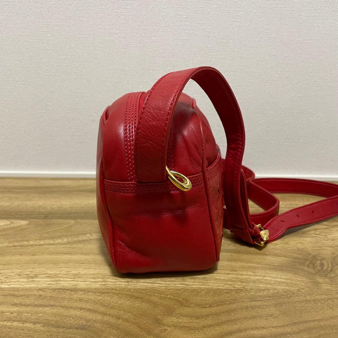《美品》LOEWE（ロエベ）ナッパレザー ショルダーバッグ レッド 赤
