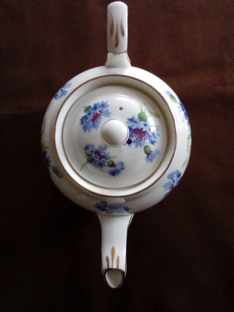 イギリス ハマスレ— ティーポット 矢車菊 ビンテージ