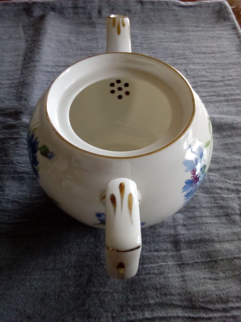 イギリス ハマスレ— ティーポット 矢車菊 ビンテージ
