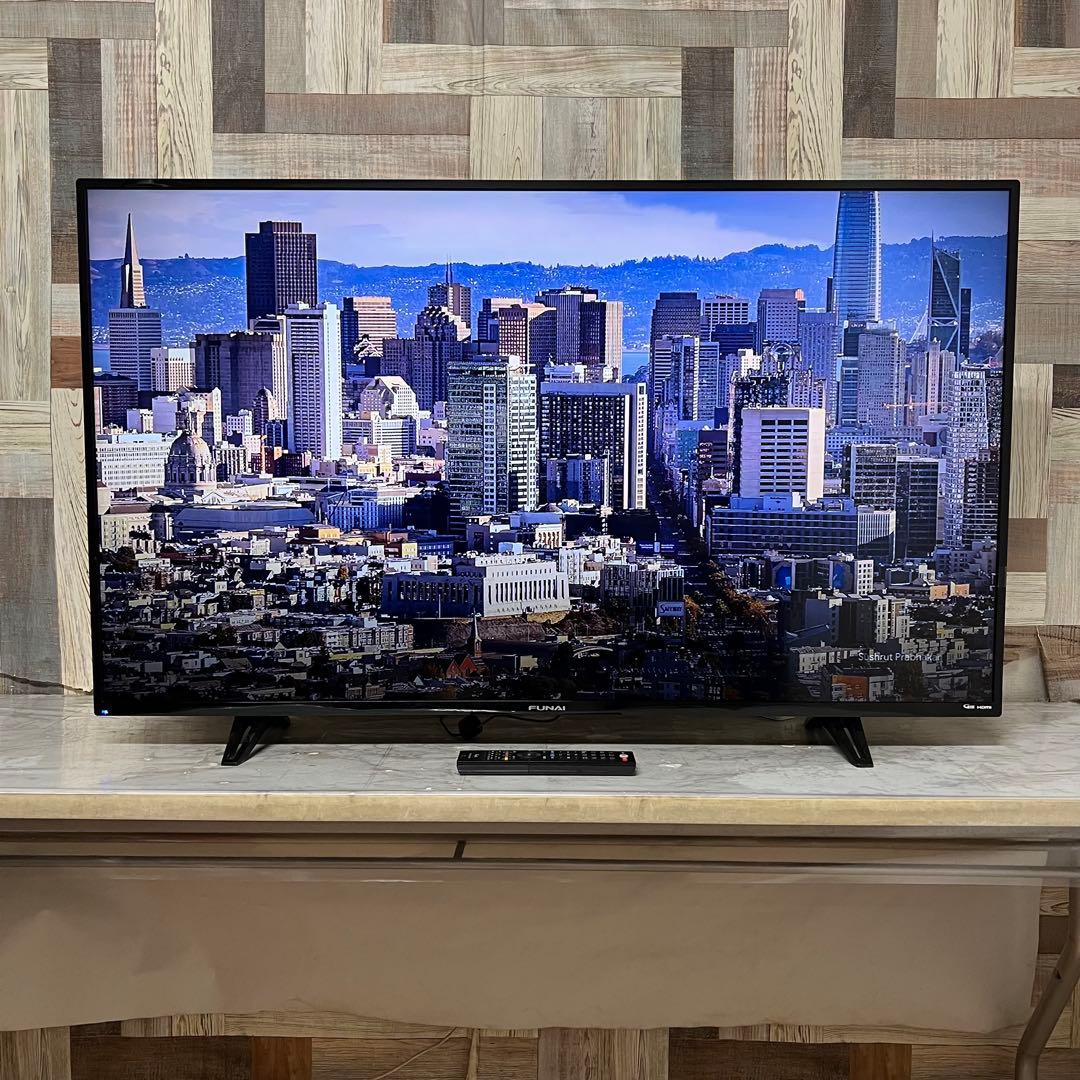 全国送料込❣️フナイ 50型 4K液晶テレビ 外付けHDD裏番組録画対応