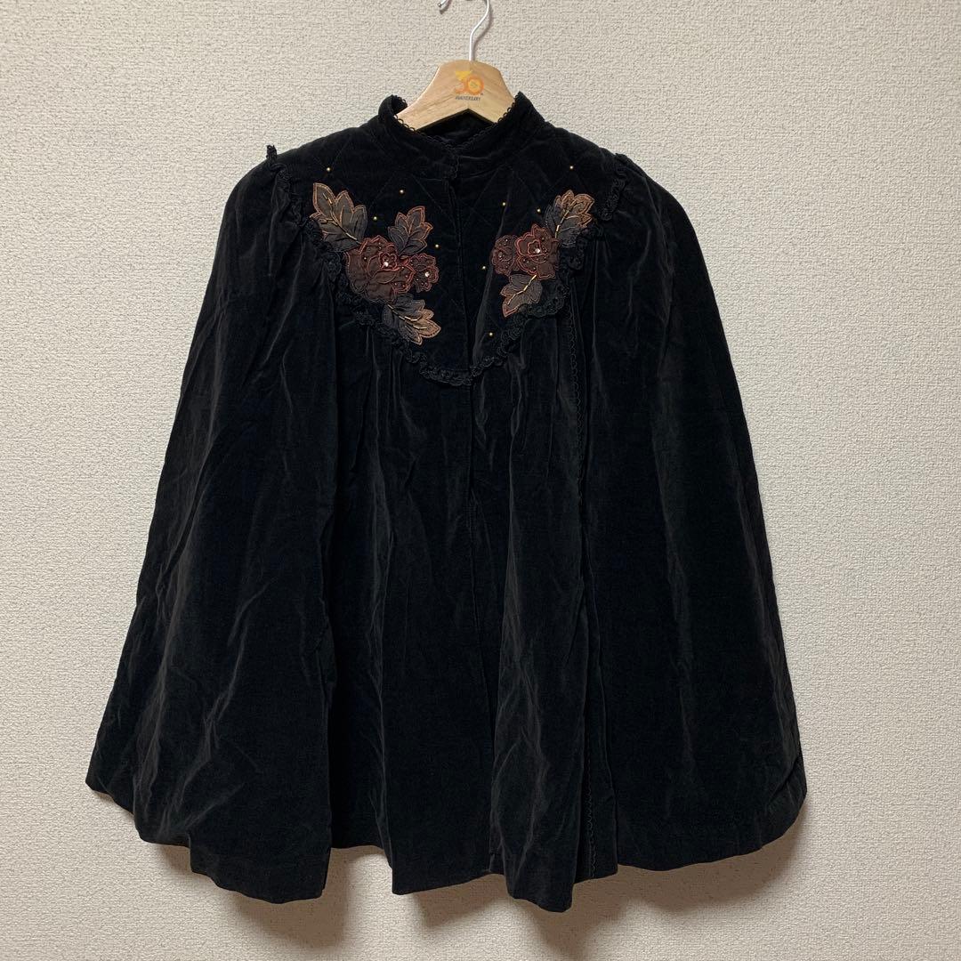 ジンカトウ ジンカトー マント フラワー 体型カバー 着物 V系 別珍 ベロア