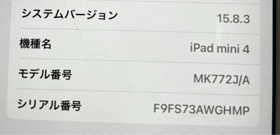 iPad mini 4 Cellular 128GB SIMフリー シルバー