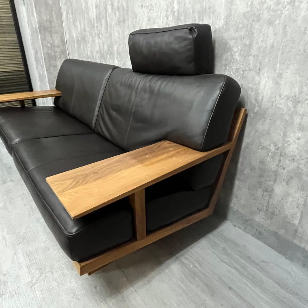 karimoku カリモク　3人掛けソファ 木フレーム 本革