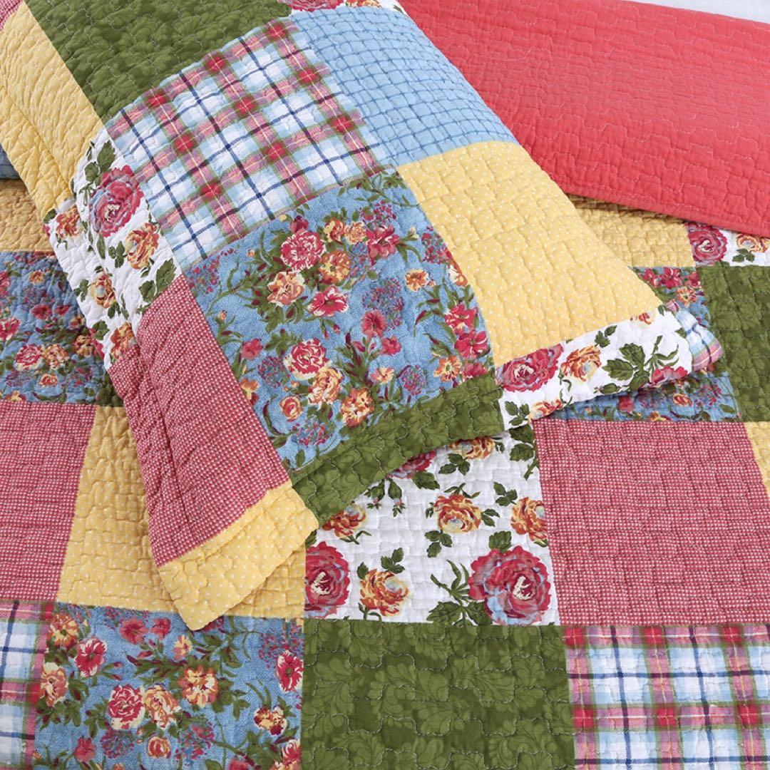 キルトベッドカバー3点セット綿マルチカバー キルティング 1030-3