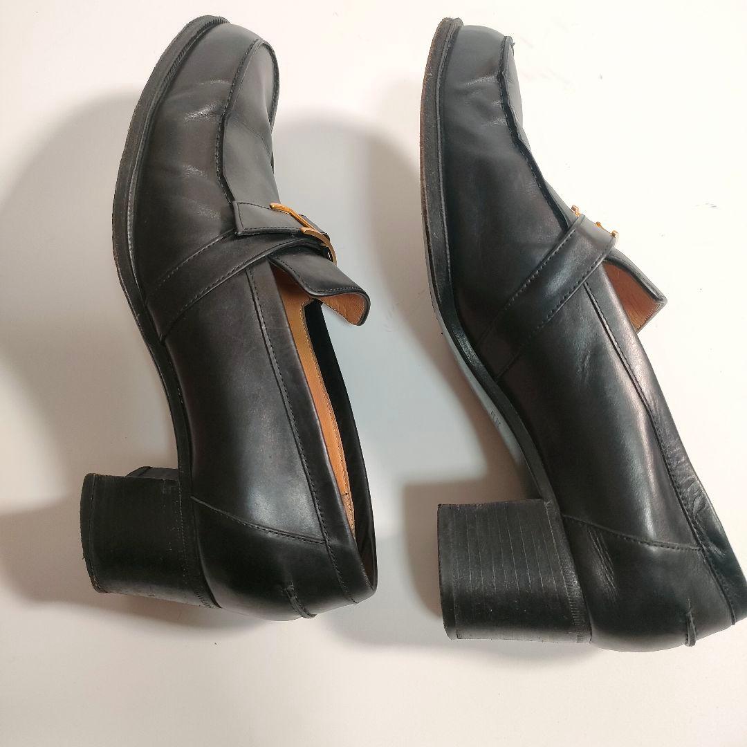 エルメス ローファー 36 レディース レザー 黒 金具 ヒール