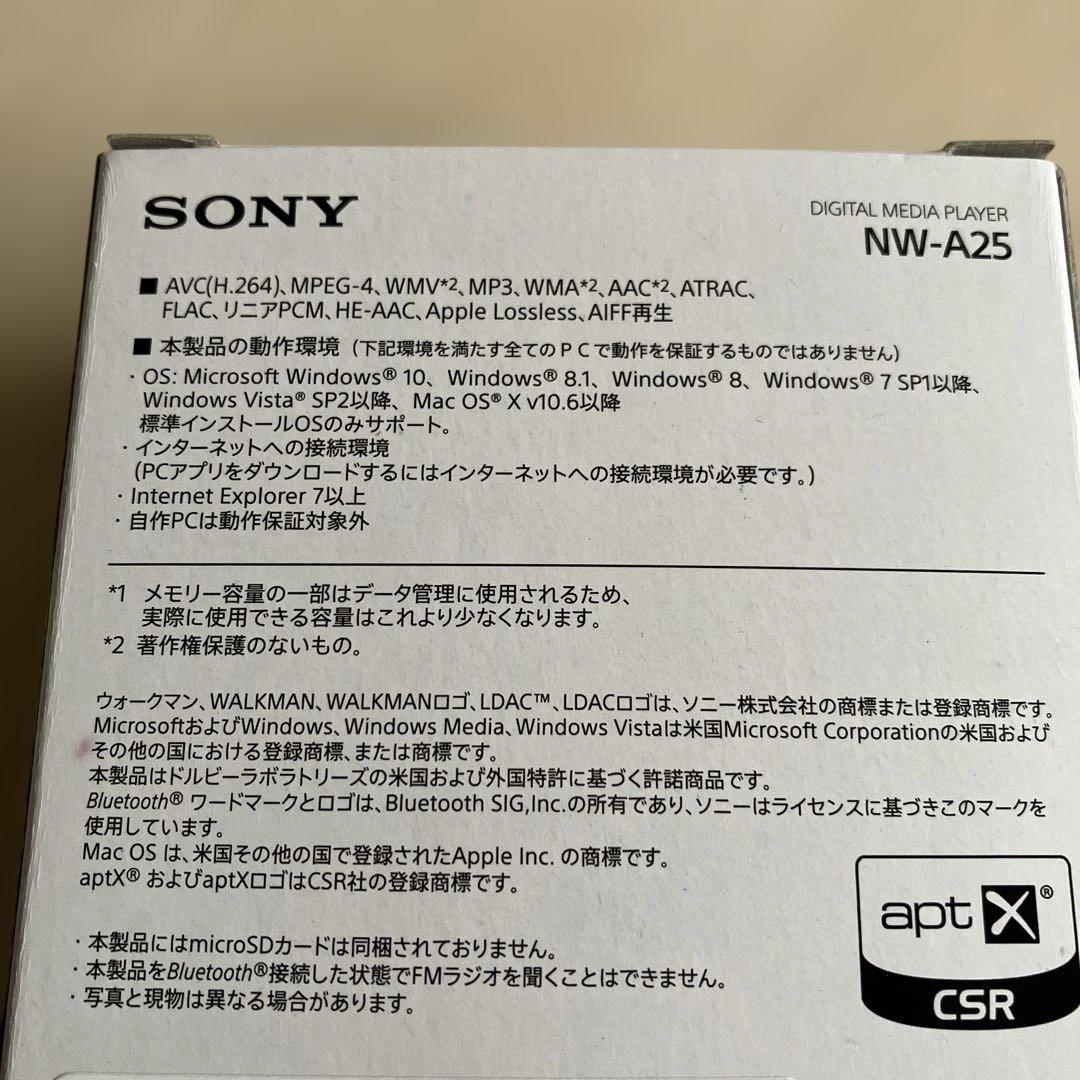 SONY NW-A25 デジタルオーディオプレーヤー 16GBチャコールブラック