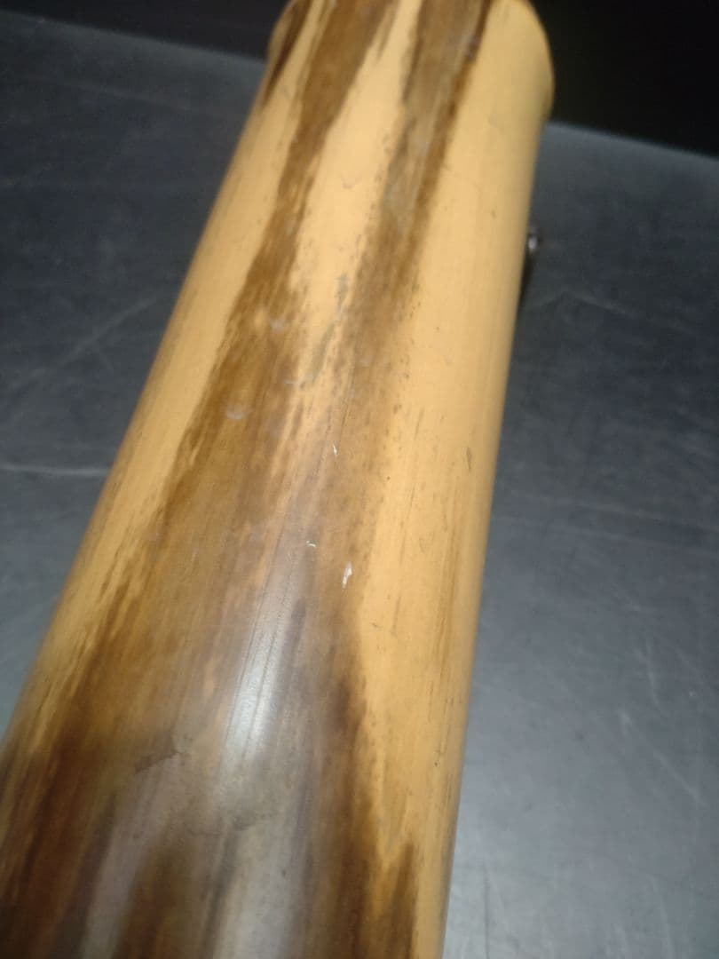 立花大亀書付　西川楳玄造　竹尺八花入　掛け花入　銘「木立」　共箱