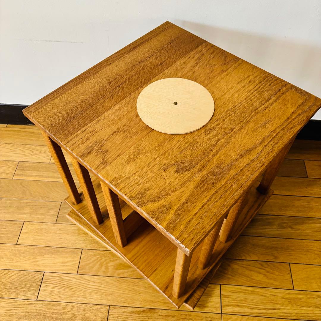 【希少】USA製 ICO オーク材 回転式CDラック収納棚 本棚　送料込み