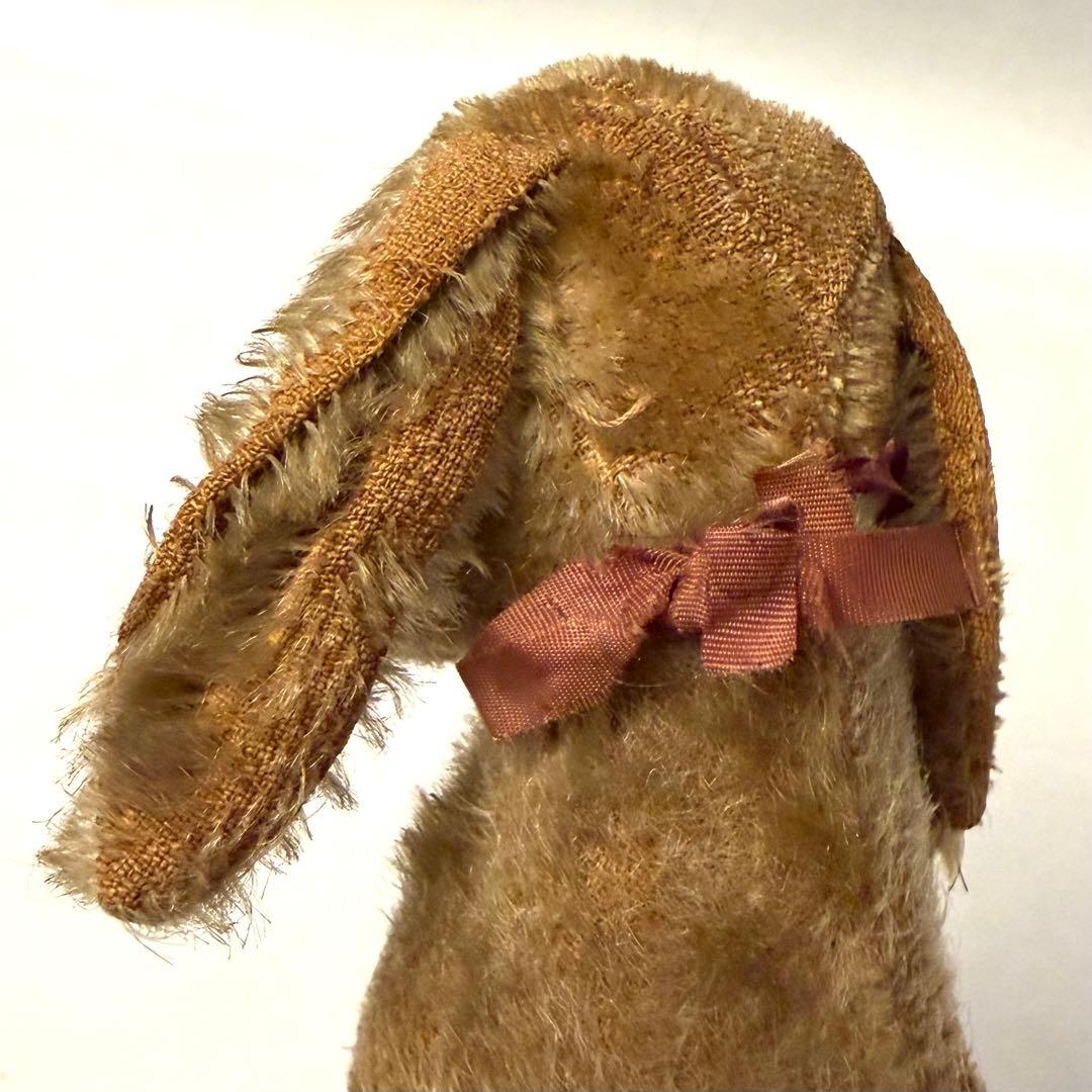 Steiffシュタイフ \"DOG\"（小）100年経ったアンティークのぬいぐるみ