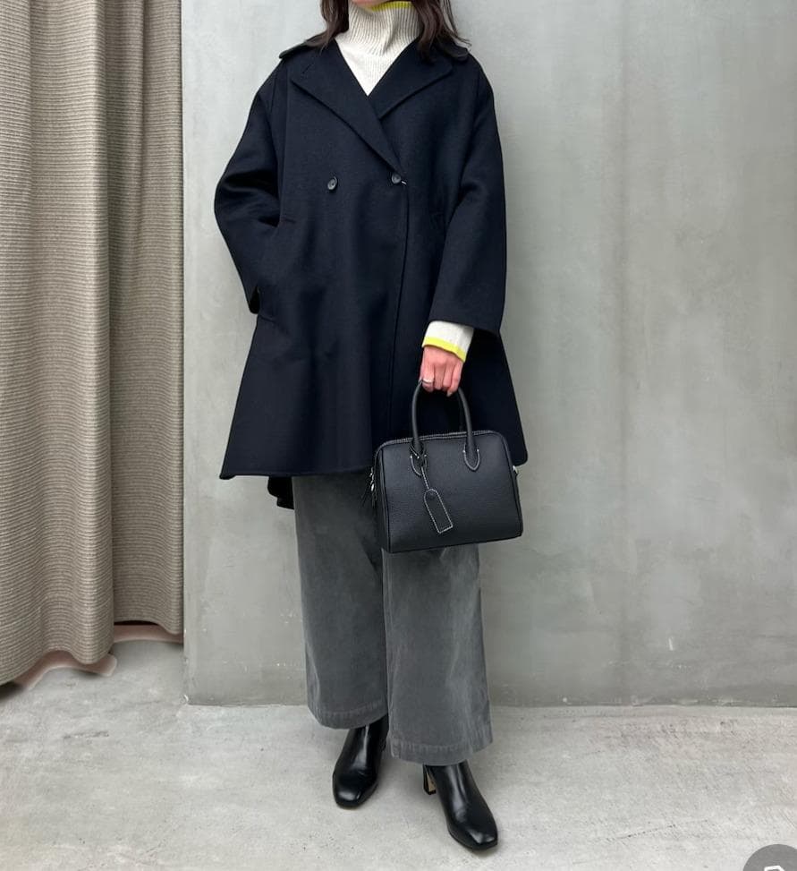 22aw Beauty & Youth リバー ポンチョ コート ネイビー S