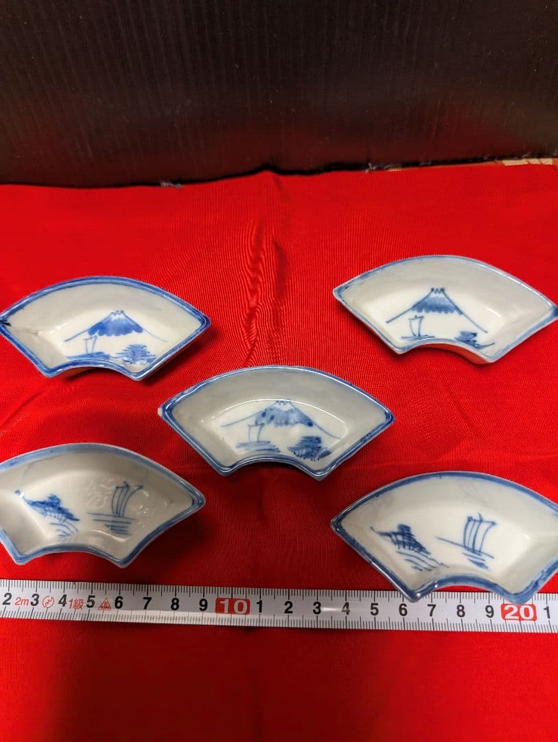 白磁伊万里扇皿 5枚セット
