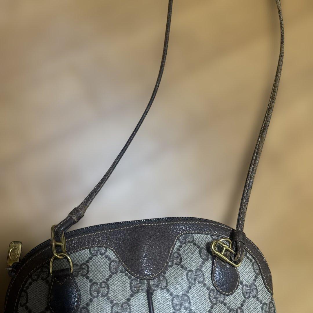 オールドグッチ GGスプリーム シェリーライン ショルダーバッグ ブラウン