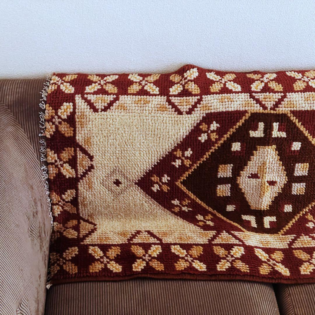 114×70 ブルガリア産 フカフカ ヴィンテージラグ