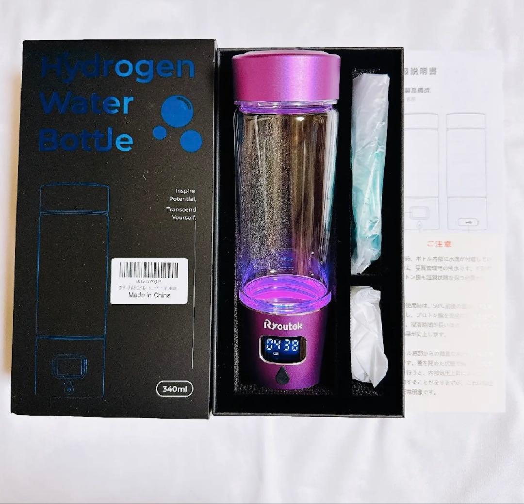 新品　２４時間以内発送 水素水生成器、5000PPB 水素　ピンク340m'l