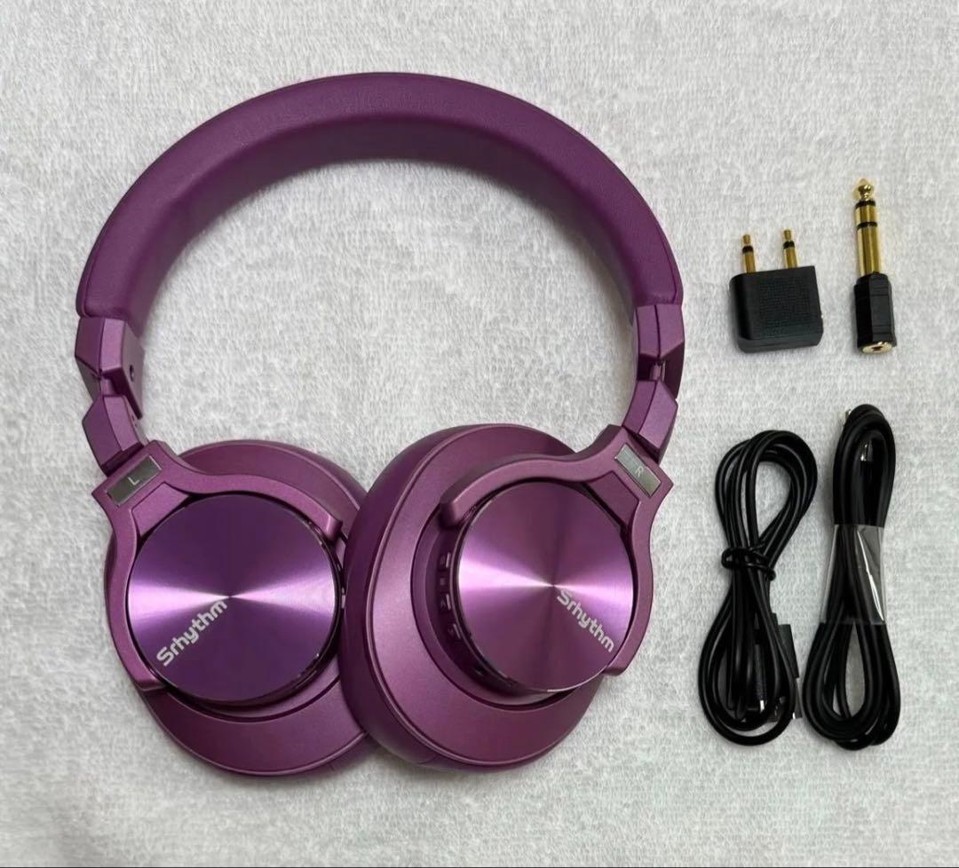 ノイズキャンリング　ワイヤレスヘッドホン　Bluetooth パープル