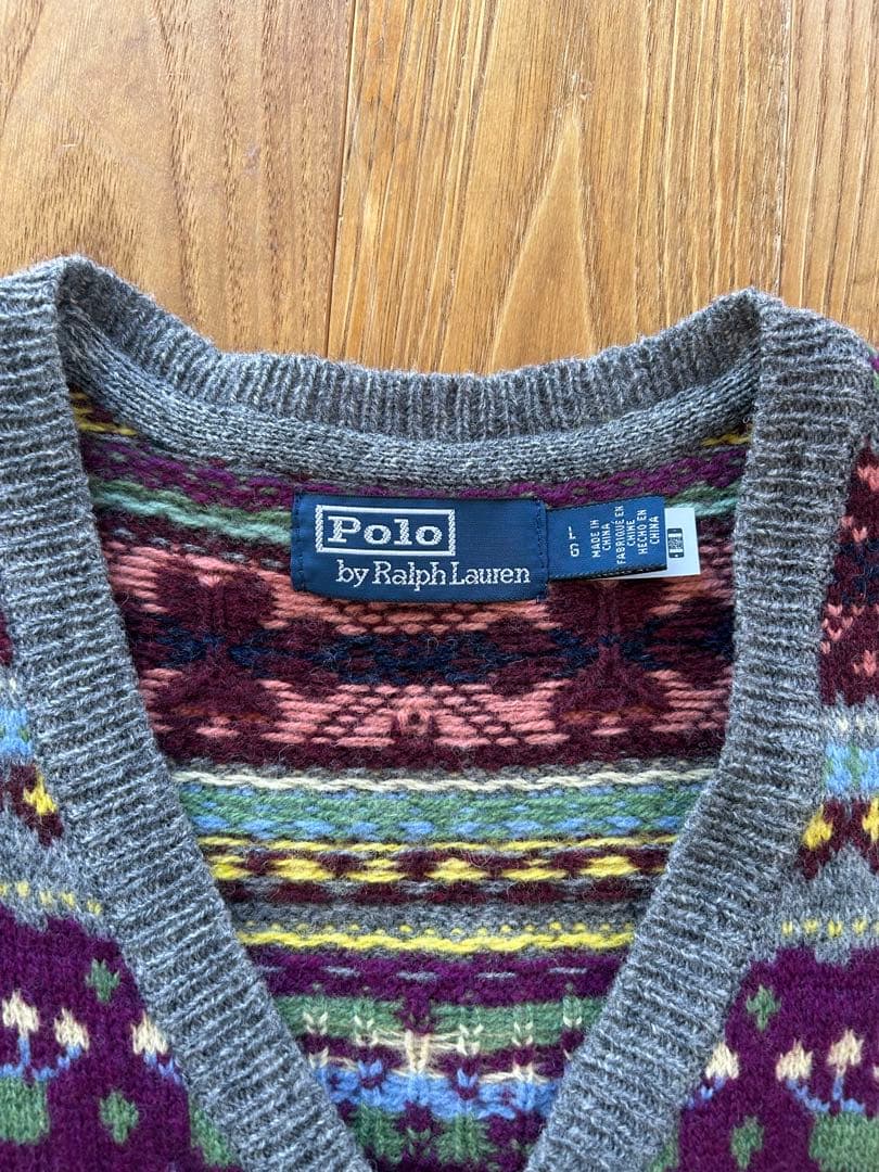 polo ラルフローレン　ニットベスト　フェアアイル柄