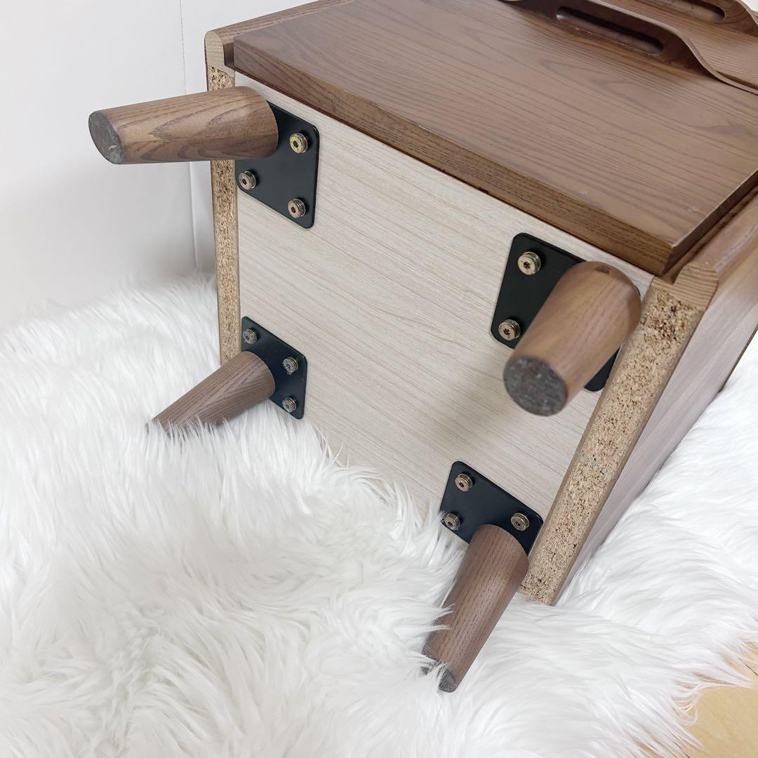 【廃盤希少】ニトリ　NITORI ナイトテーブル　アーシュ2段　コンセント2 ①