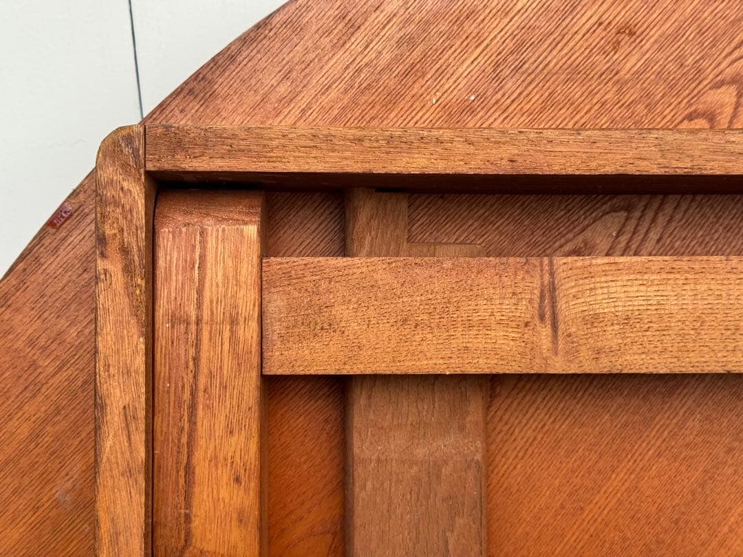 ちゃぶ台 昭和レトロ 木製 円形 ローテーブル 当時物（送料8600円込）