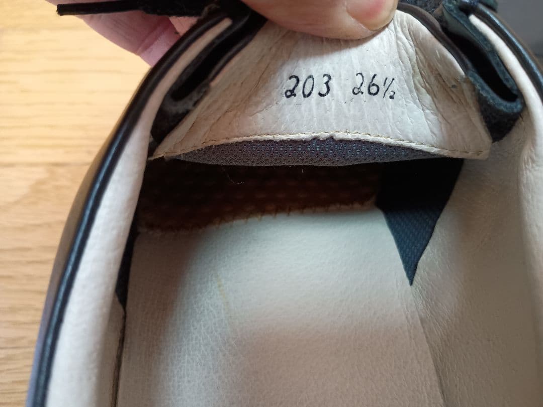 上質　金谷製靴　チロリアンシューズ　26.5 EEEE レザー　黒　ブラック