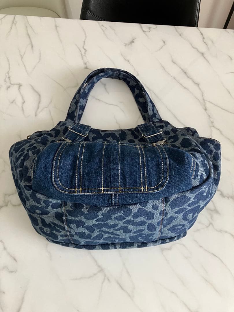 864 しま　デニムリメイクバック　ハンドメイド　4点