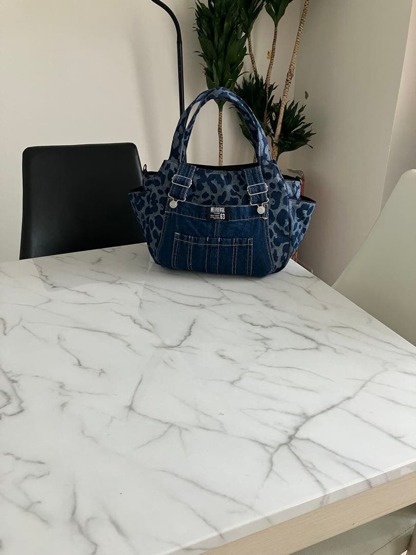 864 しま　デニムリメイクバック　ハンドメイド　4点