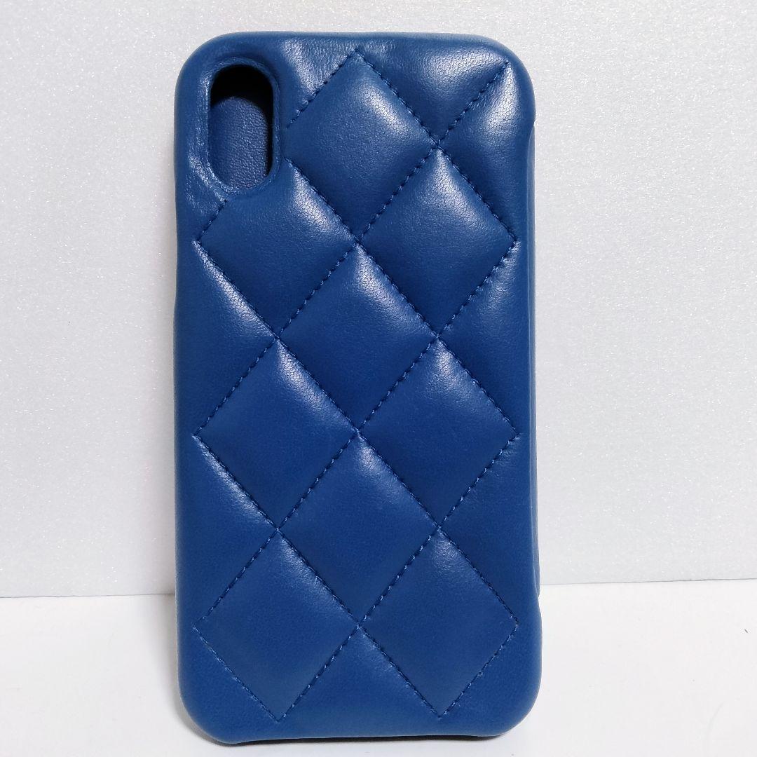 【CHANEL】シャネル マトラッセ iPhone X.XS ケース ブルー