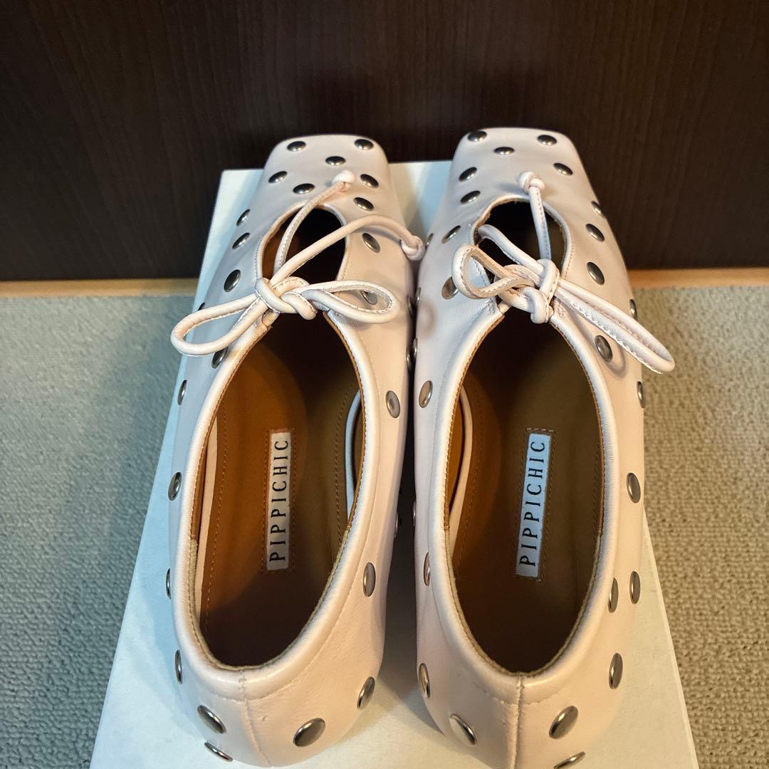 極美品PIPPICHIC / AMBER スタッズ フラットシューズ