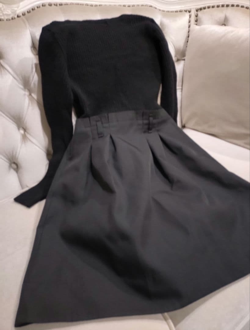 ブルーレーベル　クレストブリッジ　ドッキングワンピース　38　黒色