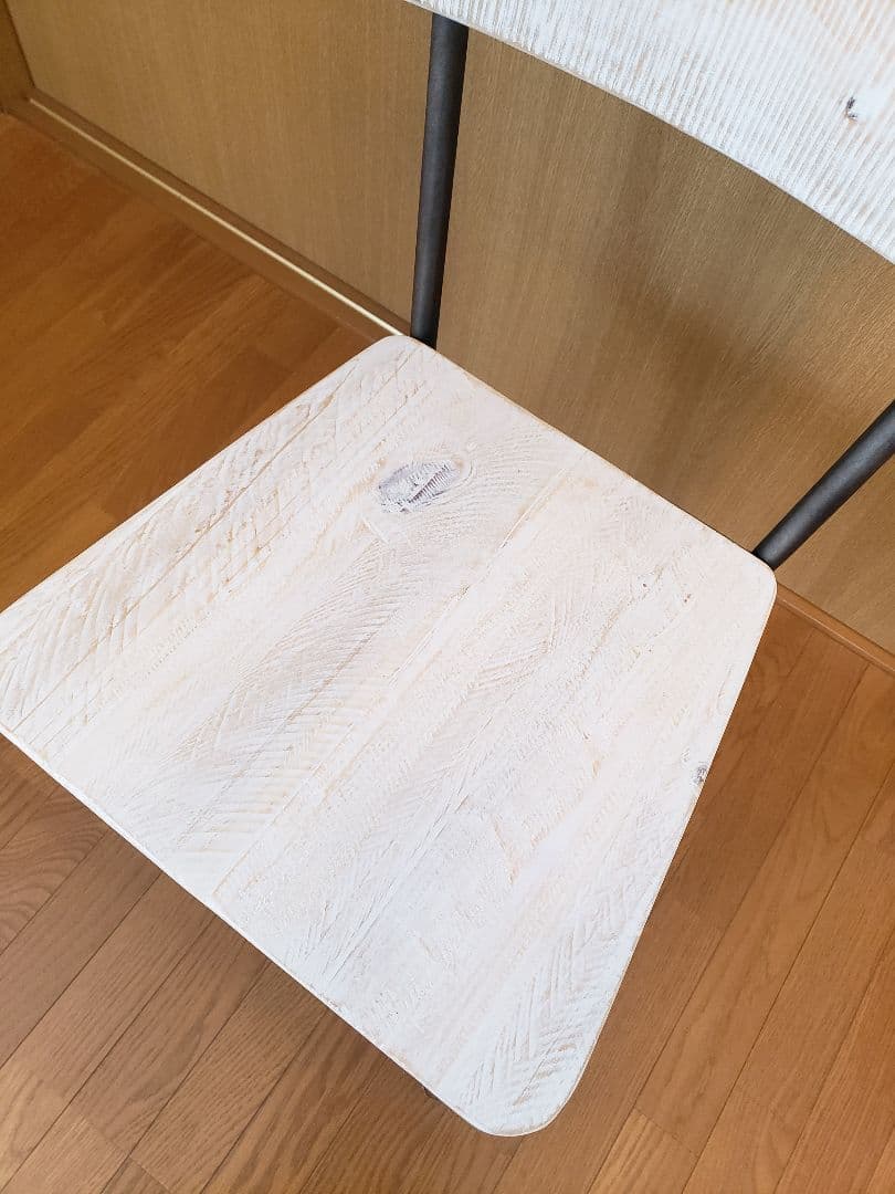 未使用※ラフォーマ・ジャパン木製シンプルチェア ホワイトウッド