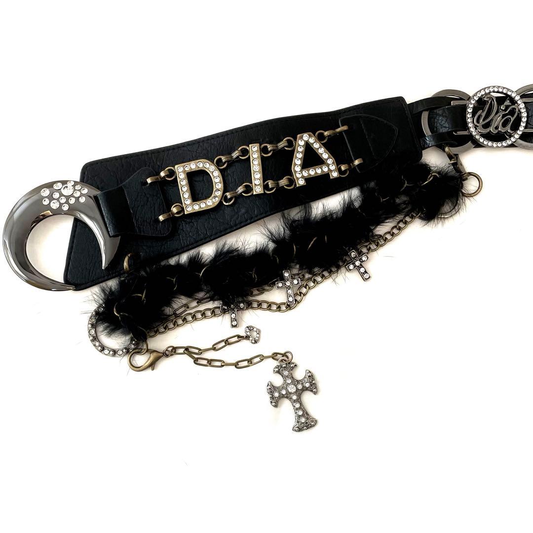 新品d.i.aムーンバックルベルト ブラック/ダイヤ ダイア平成ギャルy2k