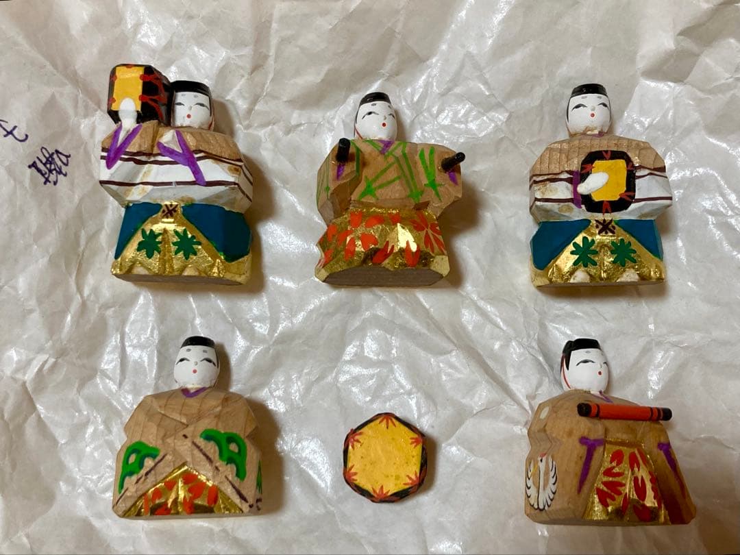 高橋神泉　奈良一刀彫　１５人揃い　段飾り　ひな祭り　川口神泉　雛段