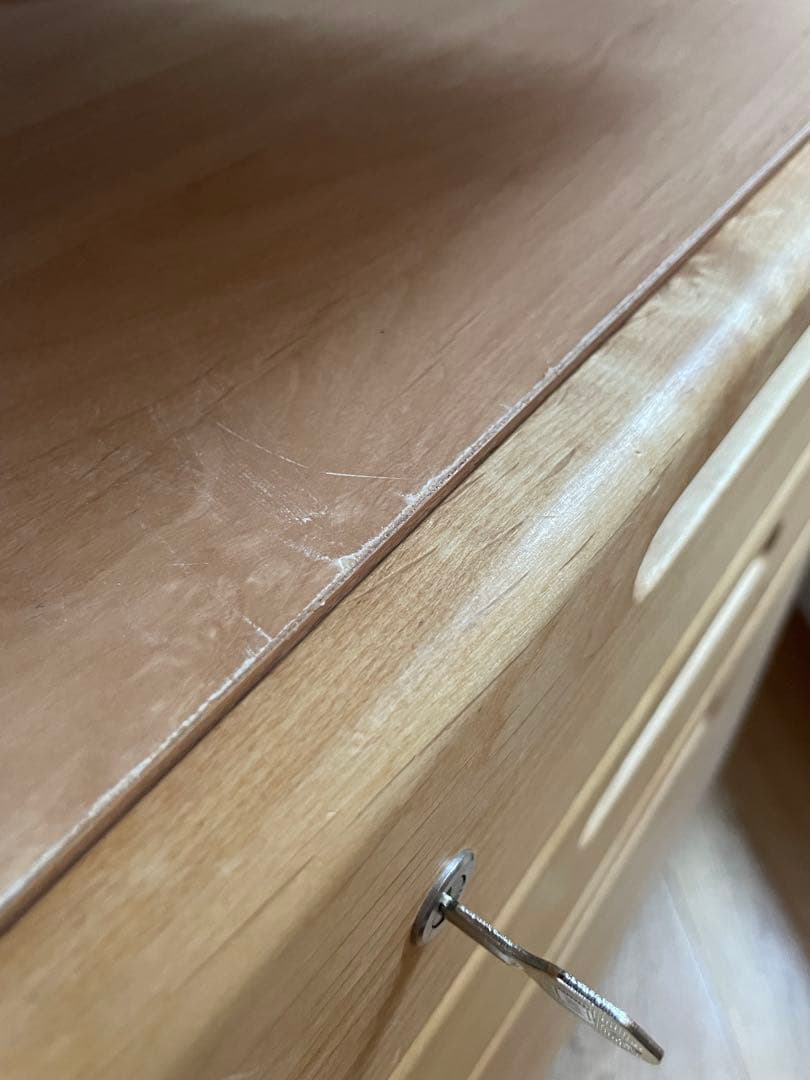 堀田木工所　hotta woody　昇降式　ワゴン　袖机　鍵　学習机　国産　無垢