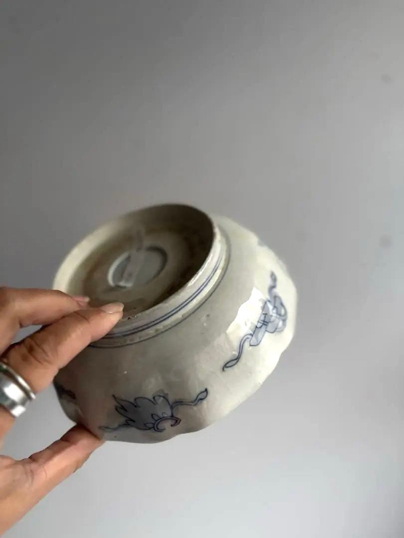 696 骨董 アンティーク 古伊万里 染付 豪華絢爛 色絵深皿 幕末 正月準備