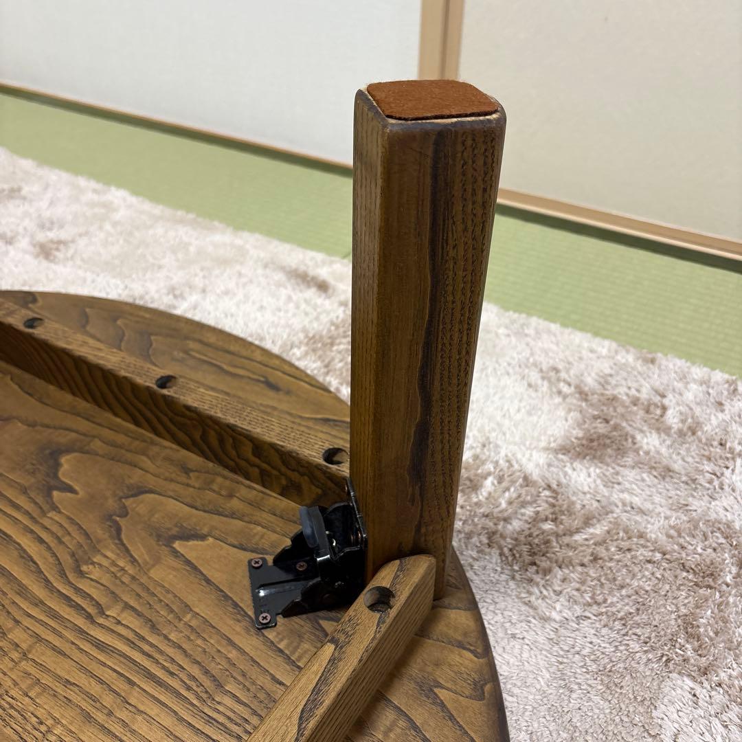 家具工房 芽生 ちゃぶ台 クリ 無垢材 太鼓脚