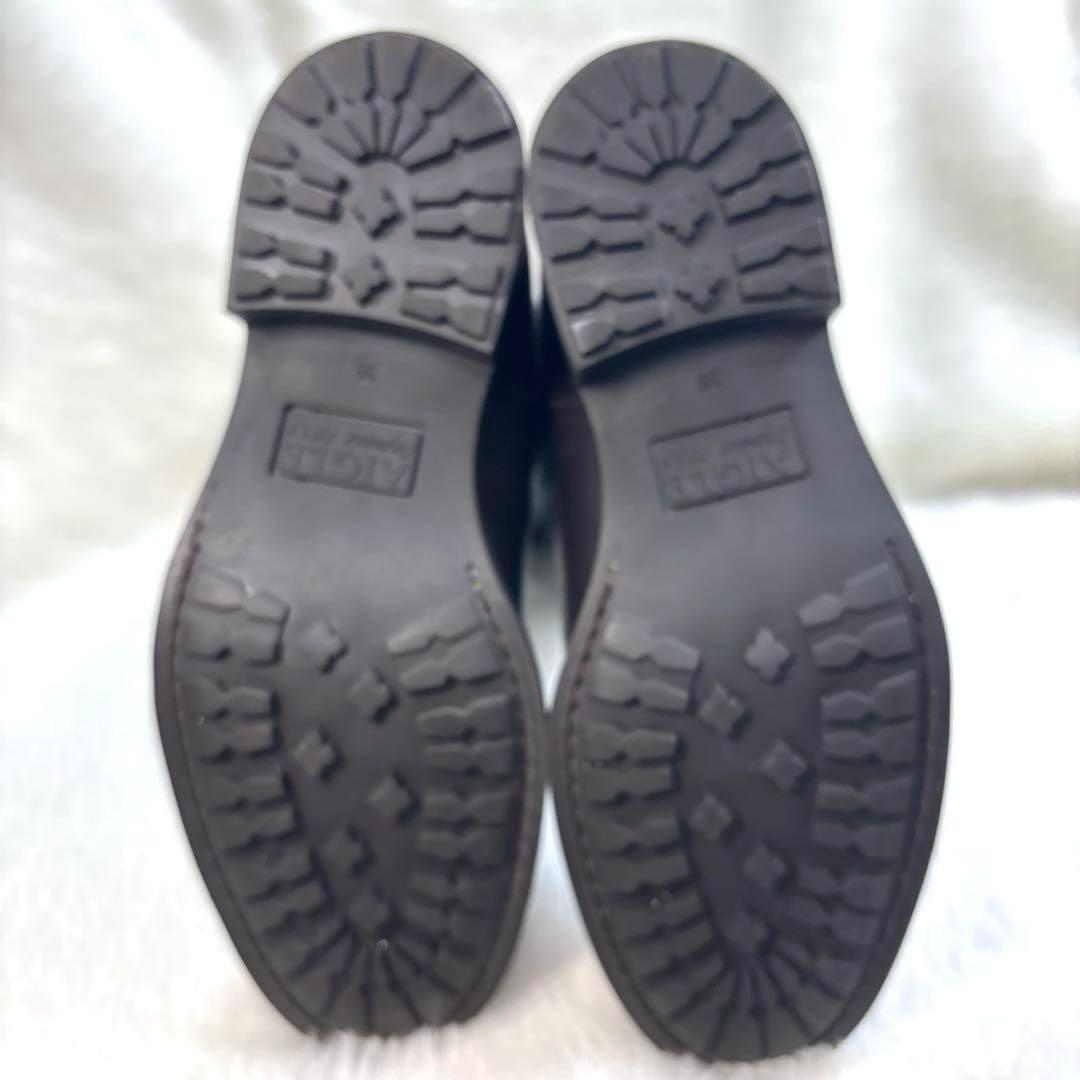 AIGLE エーグル◆ムートン　レザーロングブーツ　茶