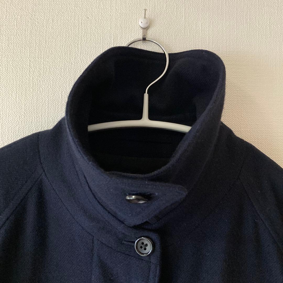 MARGARET HOWELL濃紺ウールロングコート　ステンカラーベルト　美品！