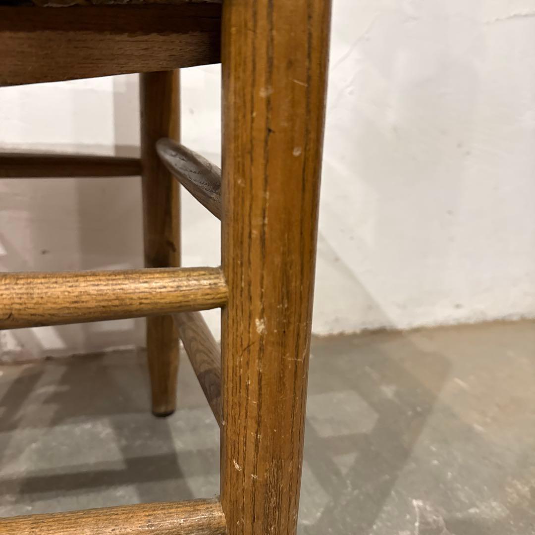 ヴィンテージ　ダイニングチェア　カフェチェア　藁座面